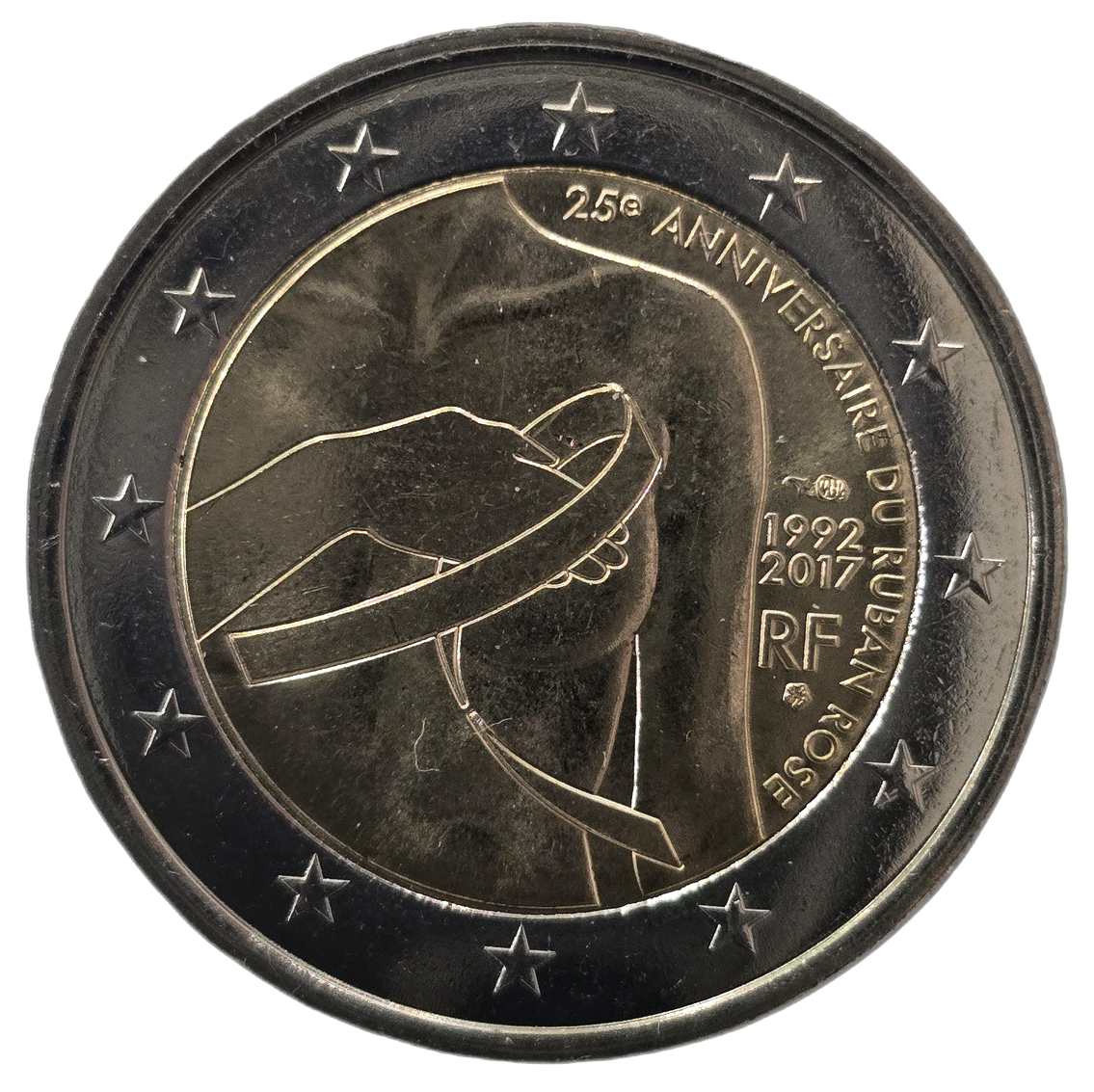 2 euros conmemorativa 25º Aniversario del Lazo Rosa